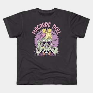 Macabre Doll Zombie Girl Kids T-Shirt